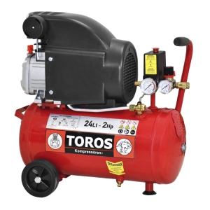 Αεροσυμπιεστής μονομπλόκ λαδιού EM 24/2 24LT/2HP Toros