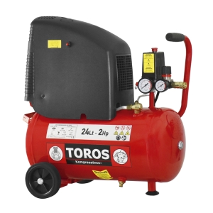 Αεροσυμπιεστής μονομπλόκ χωρίς λάδι 24LT/2HP Toros